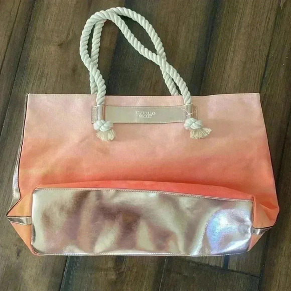 Victoria's Secret Bombshell Sundrenched Cotton Canvas Tote Carryall Bag - Picture 2 of 7